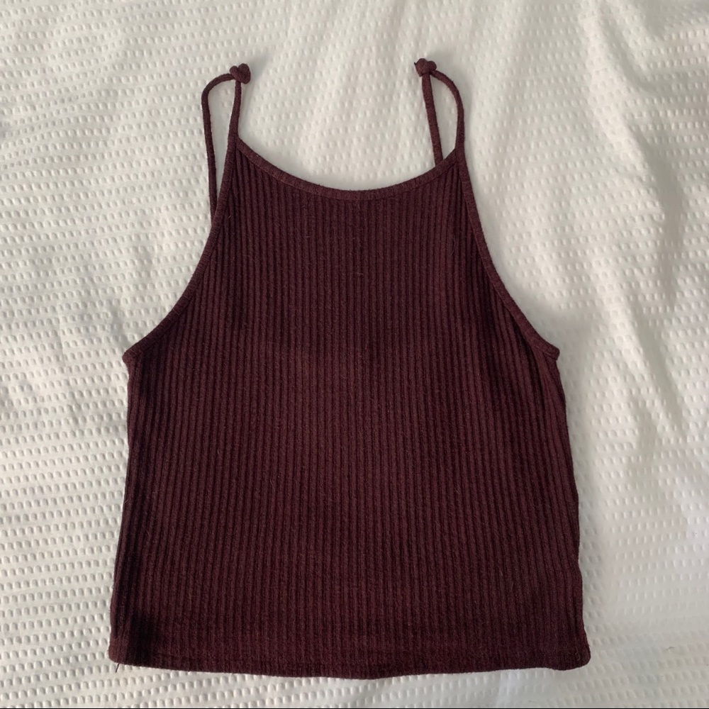 brandy melville maroon halter top